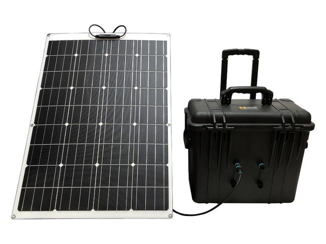 Released a portable solar power generation system with a built-in lithium-ion iron phosphate battery that can be monitored with a smartphone app.