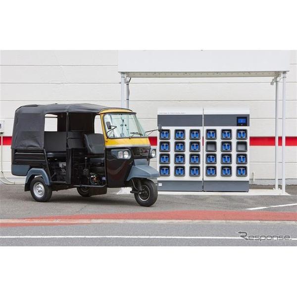 Price.com -Battery share service for electric tricycle taxis in India started ... Honda