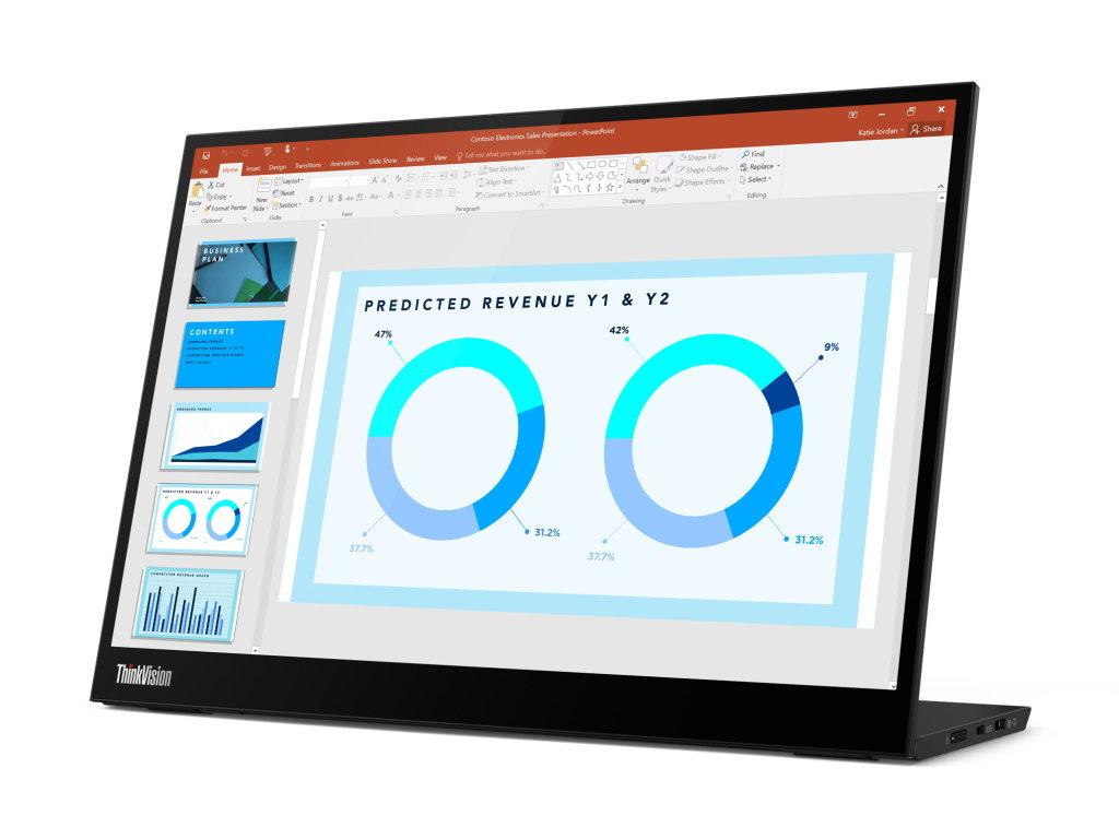 Lenovoがアスペクト比16：10のモバイルディスプレイ「ThinkVision M14d」を披露　8月発売予定