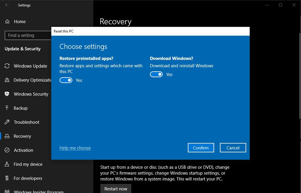 How to Factory Reset Windows 10 