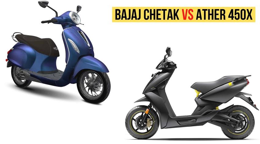 Bajaj Chetak vs Ather 450x: الميزات، النطاق، السعر، والمزيد مقارنة