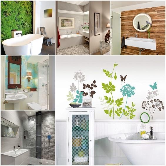 Pictures: 12 distinctive idea of the decoration of the walls of the bathrooms