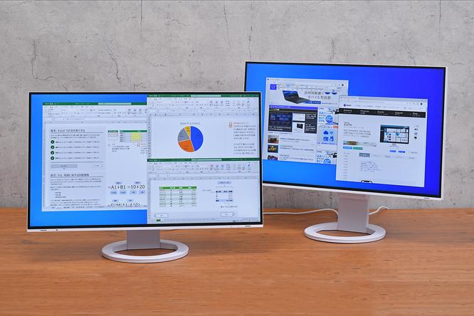 EIZO "FlexScan EV2795" creates a work environment that exceeds ideals! From dual display with one cable to consolidation of three PCs