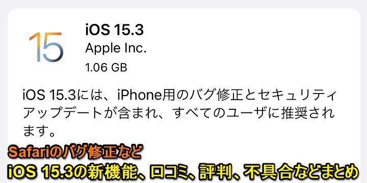 Издадено на 21-ви! Актуализация до iOS15 Обобщение на статиите за четене преди 