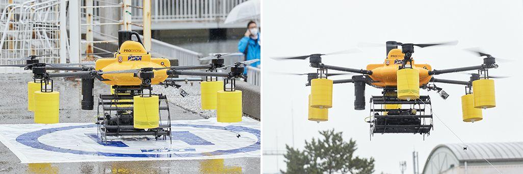 Drone is separated & united!What is KDDI's "Water Air Union Drone" that flies in the sky and dies through the sea?