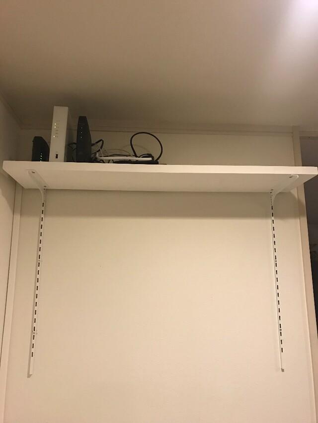 DIY storage shelves such as cluttered routers!
