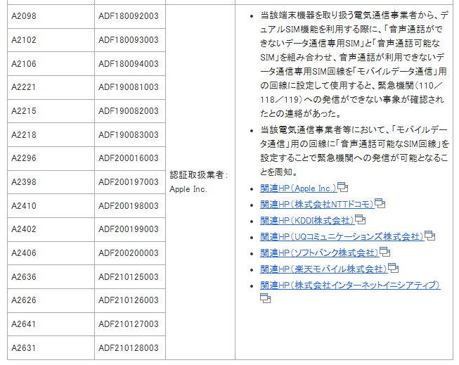 
 15機種のiPhoneが総務省の「技適不適合等機器」リストに追加、ユーザーへの影響は