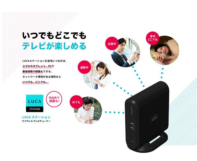 Wireless TV tuner "LUCA Station" newly released wireless TV tuner with tuner that allows you to enjoy TV anytime, anywhere on your smartphone, tablet and personal computer
