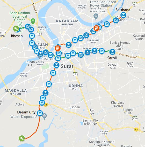 Surat Metro Rail Project, Gujarat, Índia obrigado