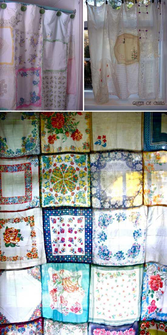 Coudre de rideaux avec des mouchoirs en tissu 
