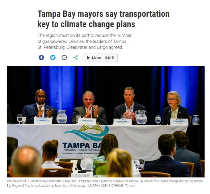 Prefeitos de Tampa Bay dizem que o transporte é a chave para o clima planos de mudança 