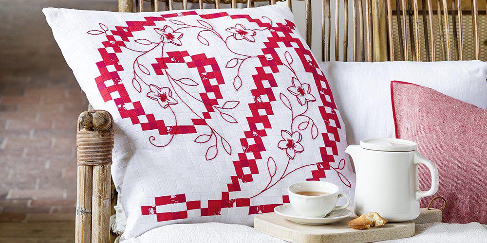 Tuto Patchwork : coudre un monogramme géant sur un coussin