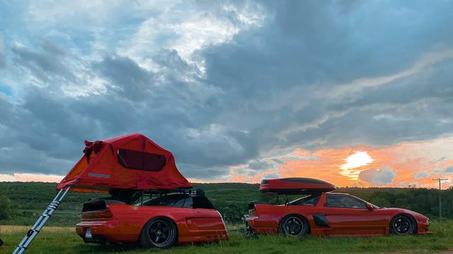 Acura superfan turns half an NSX into trailer to pull behind his NSX camper