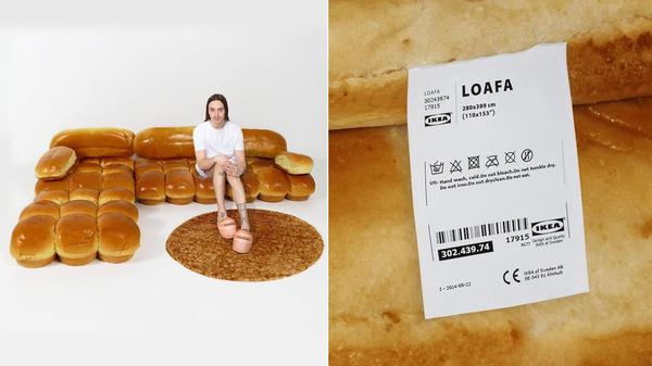 Ikea: le rappeur Tommy Cash crée un canapé en pain brioché très design !