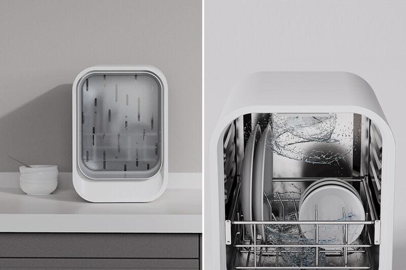 This desktop dishwasher inspired by rain is the space-saving solution modern homes need