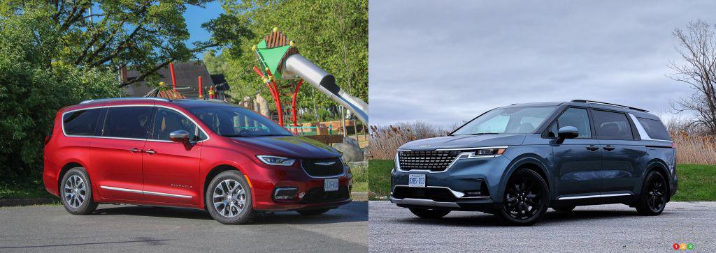 Comparación: 2021 Chrysler Pacifica Hybrid vs 2022 Kia Carnival 