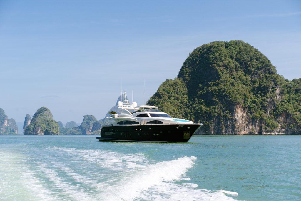 Cruising Phang Nga Bay with Tanchanok “Omi” Vajarodaya on Board the M/Y ‘For Your Eyes Only’ Superyacht 