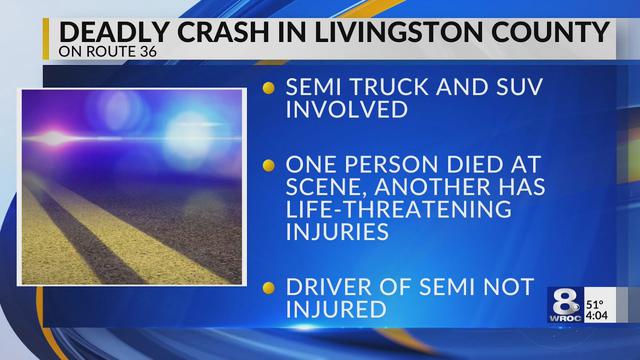 1 muerto, 4 heridos después de un accidente de camión en la ruta 36 en el condado de Livingston
