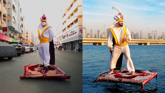A Dubaï, ce fan d'Aladdin aime survoler la ville en tapis volant - Détours A Dubaï, ce fan d'Aladdin aime survoler la ville en tapis volant 