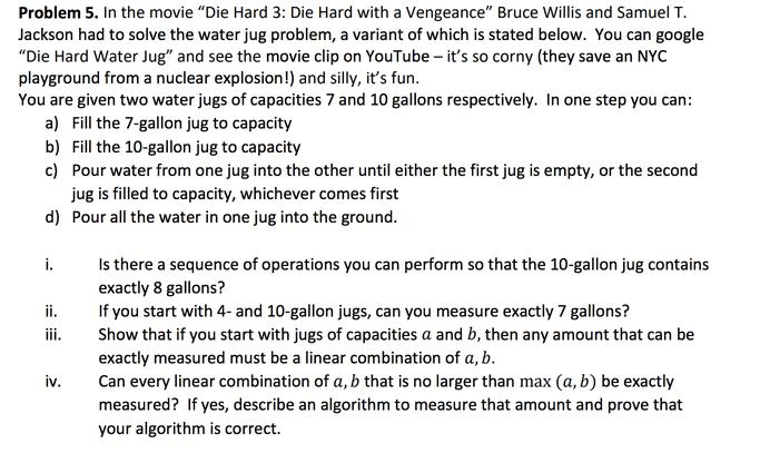 Riddle of the Week #8: The 'Die Hard' Jug Problem 