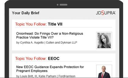 Sestavte si vlastní e-mailový přehled sledováním témat, lidí a firem zveřejněných na JD Supra. EEOC, DOJ: Používání technologie AI v rozhodnutích souvisejících se zaměstnáním může porušit ADA „Moje nejlepší obchodní informace, v jednom snadném e-mailu…“