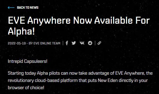 EVE Anywhere Officially Launches, Allowing Players to Conquer the Stars from their Web Browser 
