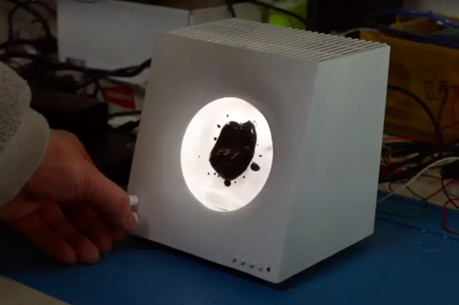 This speaker uses dancing ferrofluid to visualize music